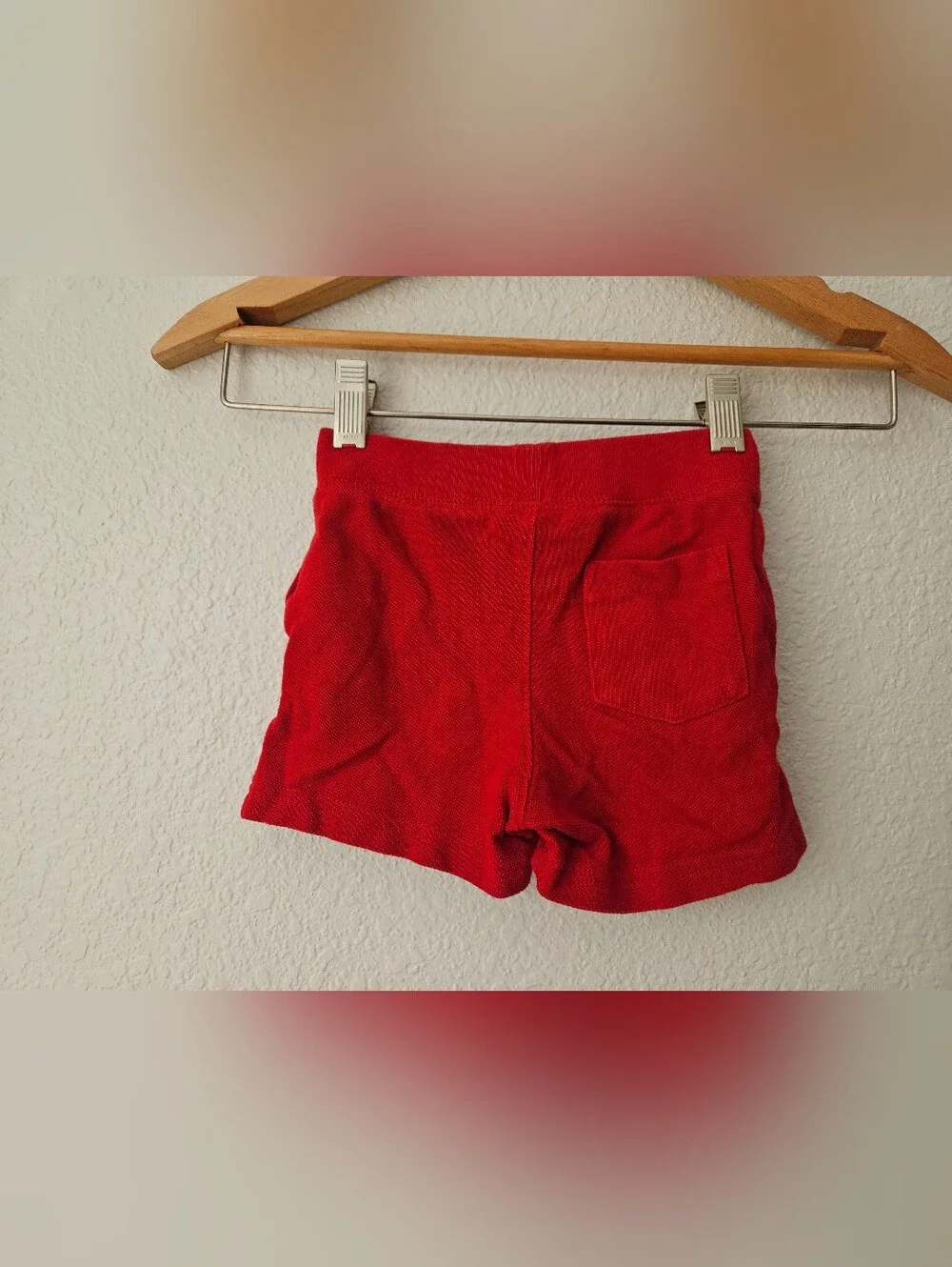 ralph lauren baby knit 100% cotton red shorts, 6 months